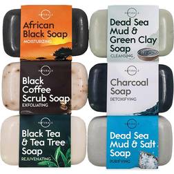 L.A. Naturals Naturals 6 PCS Black Soap Natural & Organic African Black Soap