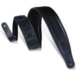 3 Wide Black Garment Leather Guitar Strap Black