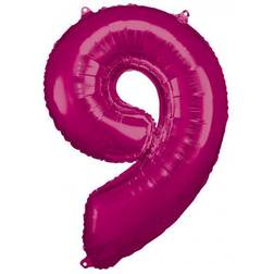 Amscan foil balloon 63 x 86 cm number 9 pink