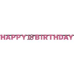 Amscan (18th, Pink) Prism Pink Happy Birthday Letter Banner