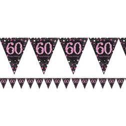 Amscan Girlang Sparkling 60 År Pink
