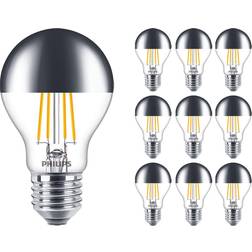 Philips Fordelspakke 10x Classic LEDbulb E27 Pære mirror 7.2W 650lm 650lm 827 ekstra varm hvid dæmpbar erstatter 60W