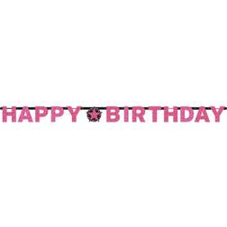 Amscan (60th, Pink) Prism Pink Happy Birthday Letter Banner