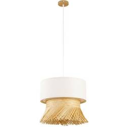 Dkd Home Decor Loftslampe Polyester Bambus Pendel 40cm