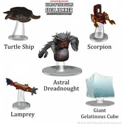 WizKids D&D Icons of the Realms Spelljammer Adventures in Space pre-painted Miniatures Ship Scale Attacks from Deep Space