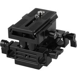 CAMVATE Manfrotto-Style Quick Release Plate with 15mm Dual Rod Clamp