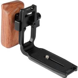 CAMVATE ARCA Style Quick Release L Baseplate with Wooden Handgrip, Left Side