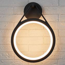 Lucande Mirco LED udendørslampe, ringformet Vægarmatur