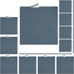 Relaxdays Floor Mat, 32 Protective Mats For Sports & Fitness Equipment, Bordered, EVA, Surface 12mÂ² WxD: 60x60 cm