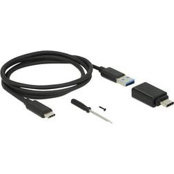 DeLock USB-A SATA/USB-C SATA Behuizing n.v.t. USB3.1 Gen 2 SuperSpeed /SATA600