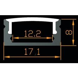 Develtron Alu Profil 8, Klart Cover