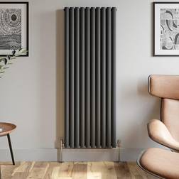Duratherm Anthracite Designer Radiator Vertical Oval Column Double Panel Rad