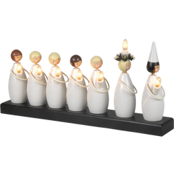 Star Trading Classic Lucia Procession White/Black Pattern Adventsljusstake 48cm