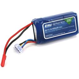 450mAh 3S 11.1V 30C LiPo; 18AWG JST E-Flite