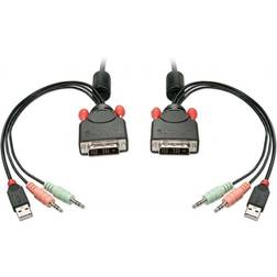 Lindy Interruttore KVM DVI 2 Porte USB 2.0 Audio Microfono