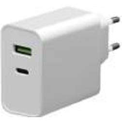 Platinet USBC oplader 45W (1xUSBC/1xUSBA) Hvid