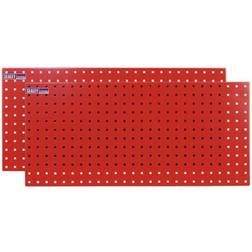Loops 2 PACK 1000 x 500mm Red Wall Mounted Tool Storage Hook Panel Warehouse Tray