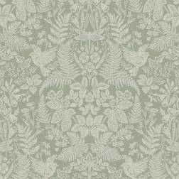 Holden Woodland Stitch Sage Wallpaper wilko