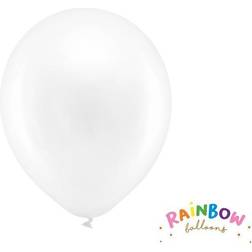 PartyDeco Rainbow Ballonger 30cm metall vit