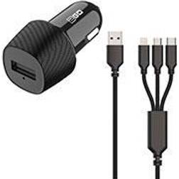 2GO USB Billader Multikabel (Lightning/MicroUSB/USB-C)
