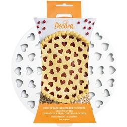Decora Grille Tarte Cœurs 30 cm Blanc Emporte-pièce
