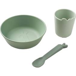 Done By Deer Kiddish First Meal Set de vaisselle, vert Vert