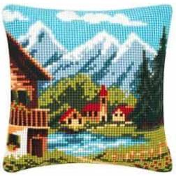 Vervaco Alpine Village I Cushion Cross Stitch Kit