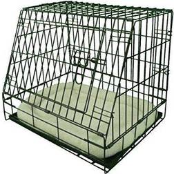 Aucune Ellie-Bo Deluxe bur hundvalpar, vikbar, metallhylla, fleece-kudde framsida säker biltransport, storlek