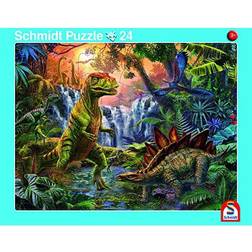 Schmidt Spiele 2er-Set Rahmenpuzzle Giganten der Urzeit und Dinosaurierwelt 24 40 Teile