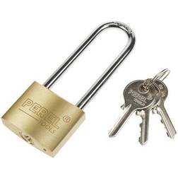 Perel padlock brass/stainless steel silver/gold