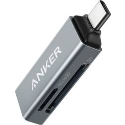 Anker 2-in-1 USB-C Memory Card Reader for SDXC, SDHC, SD, MMC, RS-MMC, Micro SDXC, Micro SD, Micro SDHC Card, and UHS-I Cards, for MacBook Pro