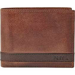 Fossil Quinn Leather Bifold with Coin Pocket Wallet, Brown, Model: ML3653200