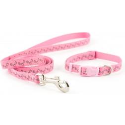 Ancol Small Bite Collar & Lead Set Reflective Paw Bone