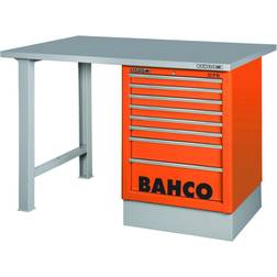 Bahco Werkbank heavy-duty met stalen werkblad ladeblok 6 lades 2 poten oranje 1500 mm x 750 mm x 1030 mm 1495K7CWB15TS