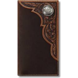 Ariat Rodeo Distressed Leather Wallet, Embossed Corner Overlay