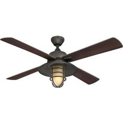 Porto 52 Black-Bronze Ceiling Fan with Light Kit