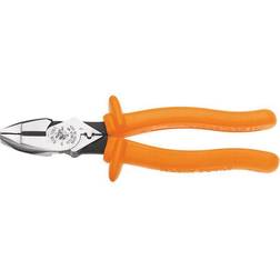 Klein Tools 9" Insulated High-Leverage Side-Cutting Connector Crimping Plier