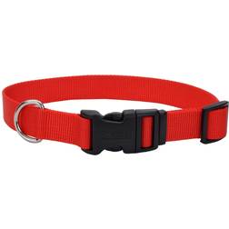 Petmate Adjustable Nylon 5/8" Dog Collar W/Tuff Buckle-Red, Neck