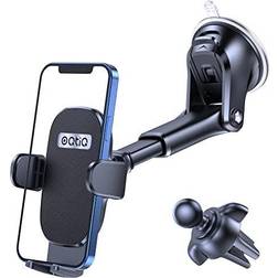 OQTIQ 3-in-1 Suction Cup Phone Holder Windshield/Dashboard/Air Vent, Dashboard & Windshield Suction Cup Car Phone Mount with Strong Sticky Gel Pad, Compatible with iPhone, Samsung & Other Cellphone