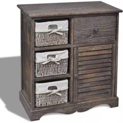 vidaXL Wooden with Baskets Brown Storage Cabinet 60x63cm