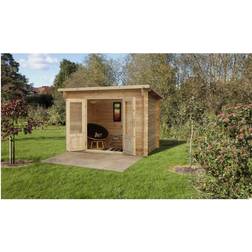 Forest Garden Harwood 3.0m 2.0m Log Cabin Pent plus (Área de construcción )