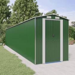 vidaXL Cobertizo Jardín Acero Galvanizado Verde 192x1021x223 cm (Área de construcción )