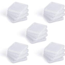 SD Card Holder, WOVTE Plastic SD MMC SDHC PRO Duo Memory Card case Holder Jewelery Case Transparent White Pack of 20