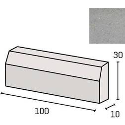IBF Fortovskantsten med skrå kant 7/10 x 30 x 100 cm i grå