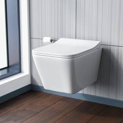 Nes Home Inton Rimless Wall Hung Toilet Pan Soft Close Toilet Seat