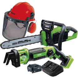 Draper 99763 D20 Cordless Garden Saw Kit with Forestry Helmet