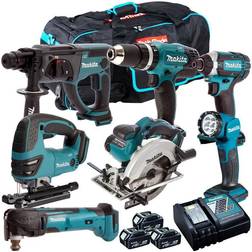 Makita 18V 7 Piece Cordless Kit with 3 x 5.0Ah Batteries T4TKIT-607