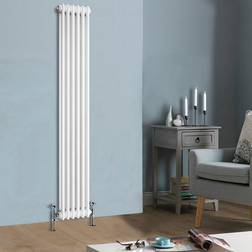 NRG Traditional White Vertical Iron Radiator Double Column 1800 290