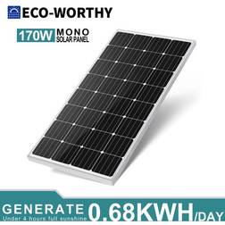 Eco-Worthy ECO-WORTHY Monocrystalline Solar Panel 170W 18V Class Battery Charge for Caravan Home Off Grid