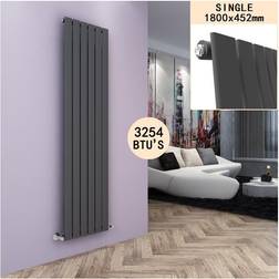 Elegant Vertical Column Radiator 1800 452 Single Panel Designer Bathroom Radiator + Angled Radiator Valves